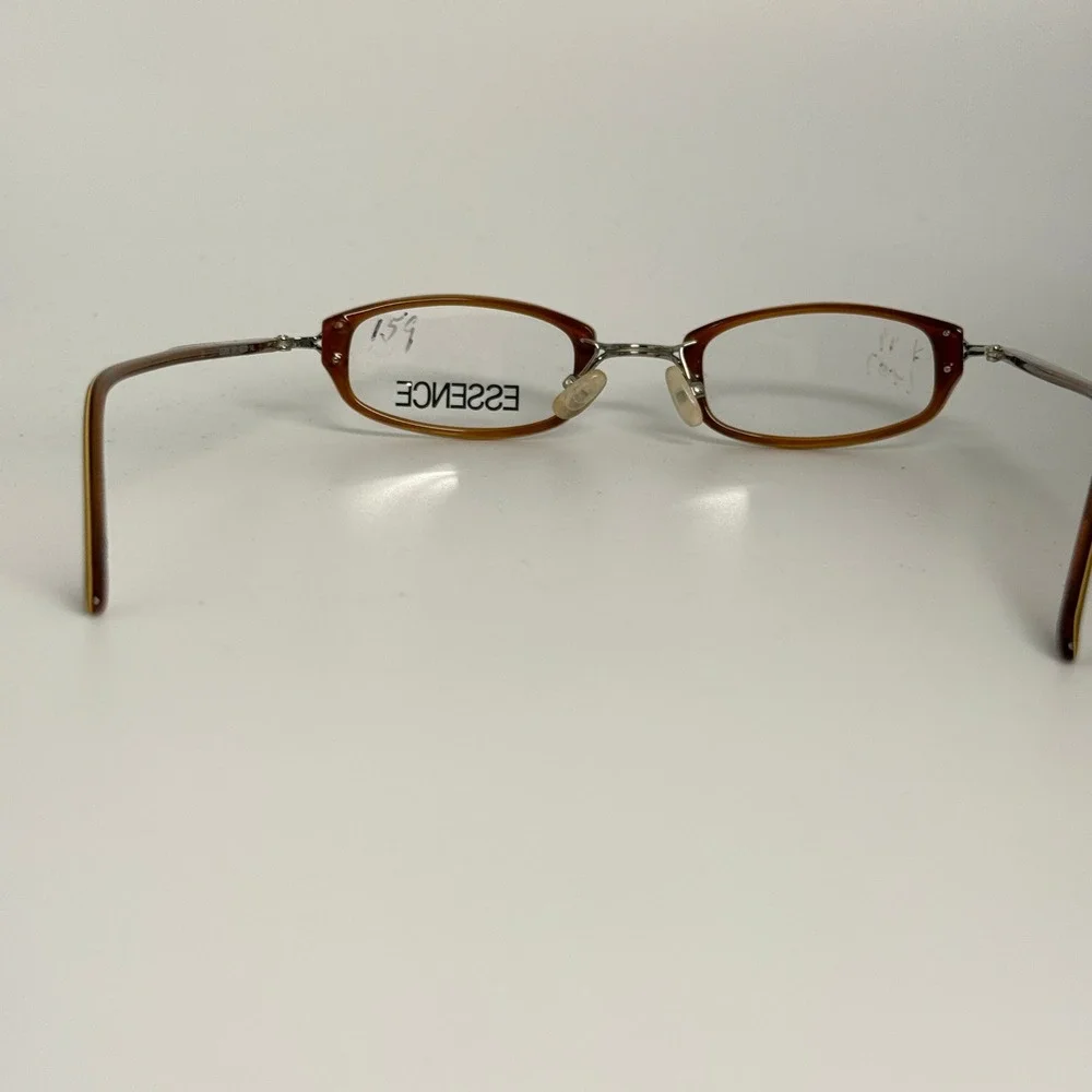 Essence ES205 041 Brown Silver Oval Eyeglasses Frames 45-22-140 Small Fit‎